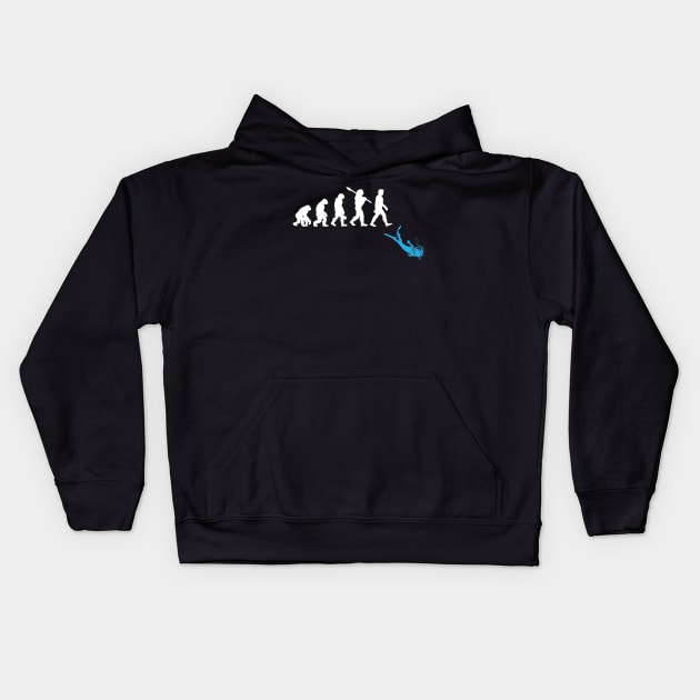 Scuba Diving Human Evolution Kids Hoodie by captainmood